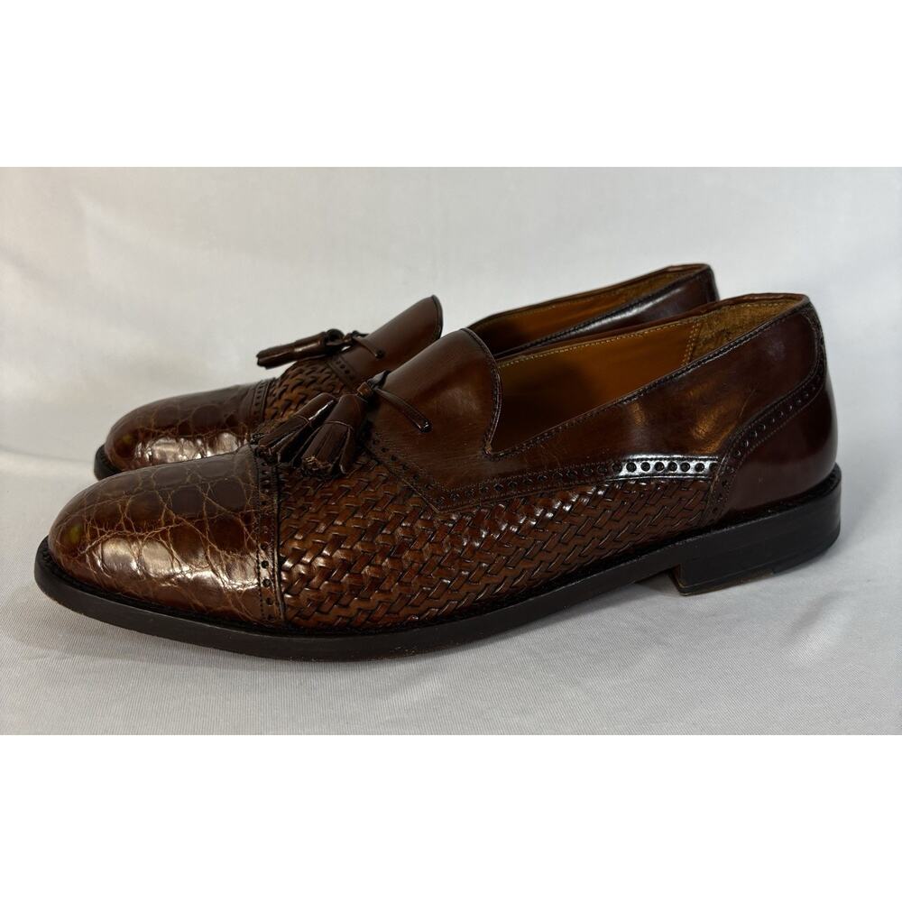 MEZLAN "CARMEL" Genuine Crocodile CAP TOE LOAFERS 8.5